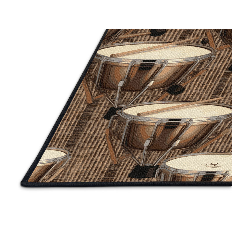 Washable Timpani Music Area Rug, Rectangle 2' x 3'