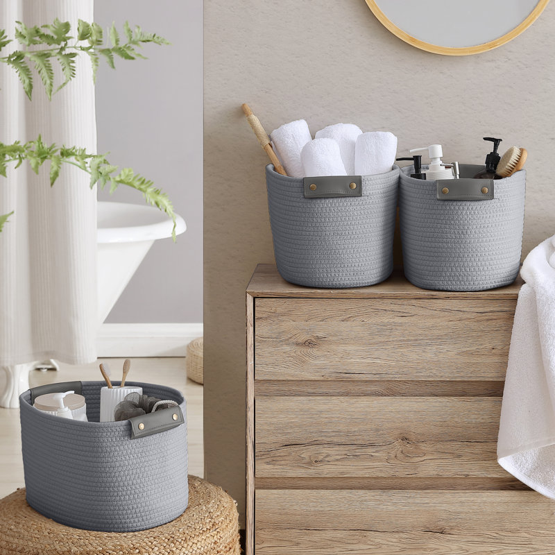 Ensemble de paniers en tissu, gris