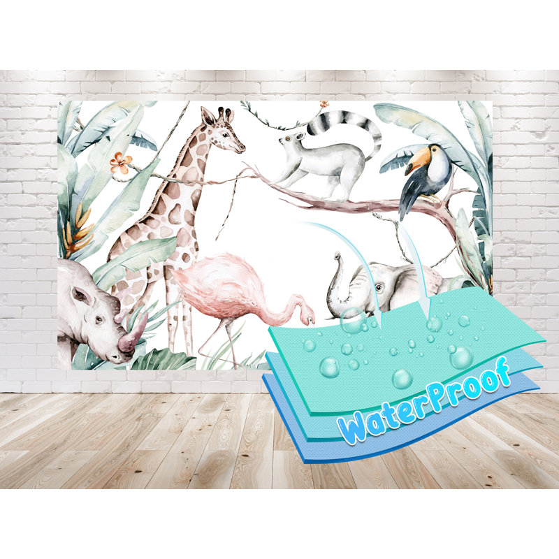 5x3FT Safari Animals Backdrop for Baby Shower Party Decoration