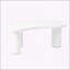 Table basse de 44 po x 25,9 po à assemblage facile avec plateau de 1,5 po d'épaisseur, table de bout irrégulière de style crème avec 3 pieds robustes, table centrale élégante avec bord rond pour le salon-566848989