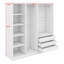 Armoire de chambre sans porte en bois avec tablettes et 3 tiroirs-129232557