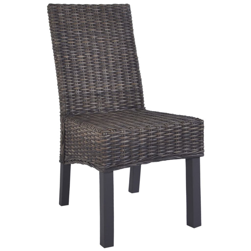 Hessle Solid Wood Dining Chair, Brown with Grey Wash Finish, 4