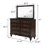 Commode 8 tiroirs et miroir chêne foncé