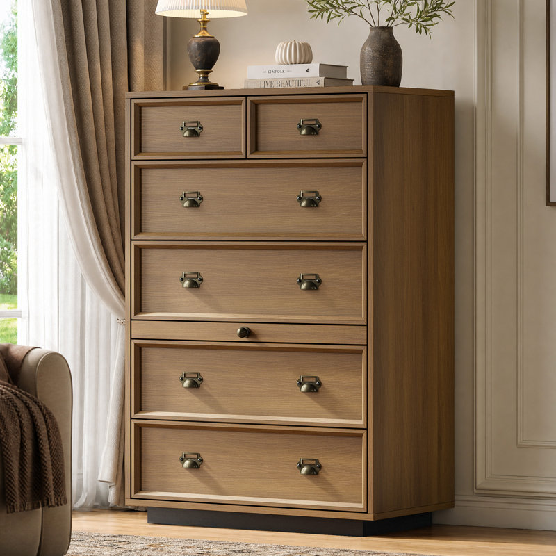 Commode 6 tiroirs avec tablette coulissante Farmhouse