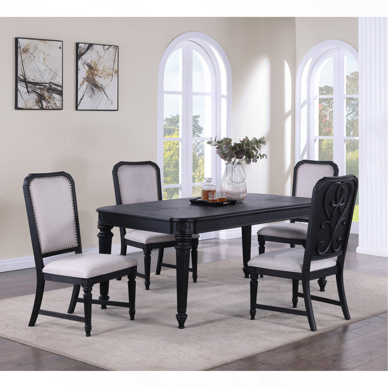 Magnifique ensemble de chaises de salle à manger rembourrées en tissu avec dossier 2 pièces