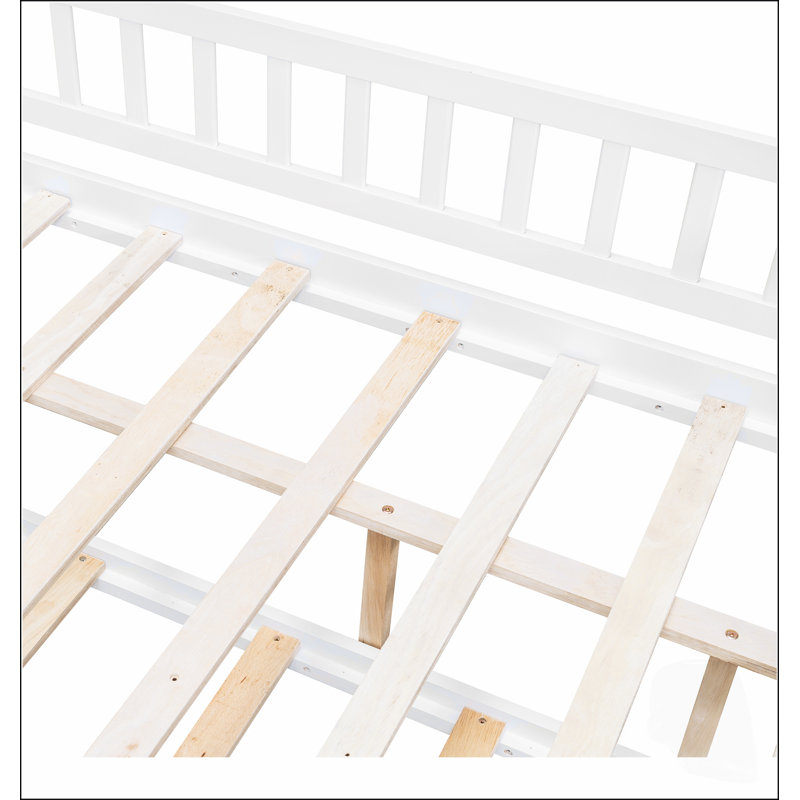 Lit cabane en bois pleine grandeur avec lit gigogne simple, design créatif et fonctionnel pour les chambres d'enfants, Double