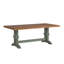 Ensemble de salle à manger Marcotte 6 pièces, plateau en chêne massif de 78 po, chaises à dossier à fuseaux, table à piètement en sauge antique, chaises et banc à piètement rouge antique-1518945087-1518945085