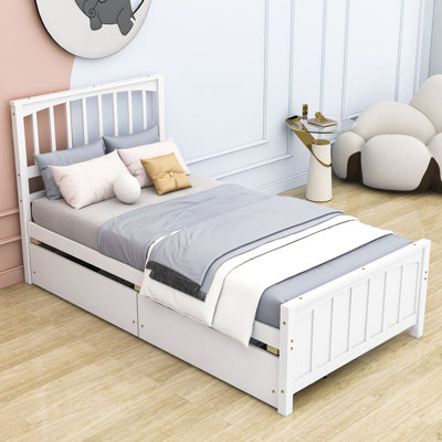 Lit plateforme simple 2 tiroirs Caserta par Harriet Bee