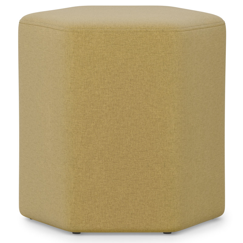 Repose-pieds hexagonal rembourré l 16 po Brock, Jaune
