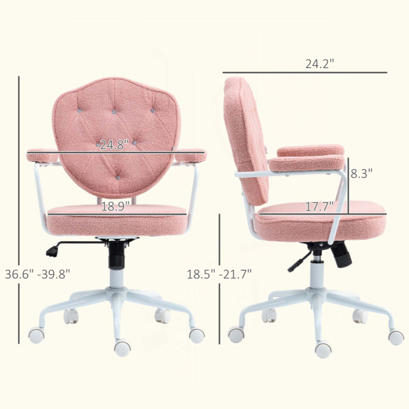 Chaise de bureau avec conception capitonnée, hauteur réglable pour les bureaux à domicile, confort moelleux
