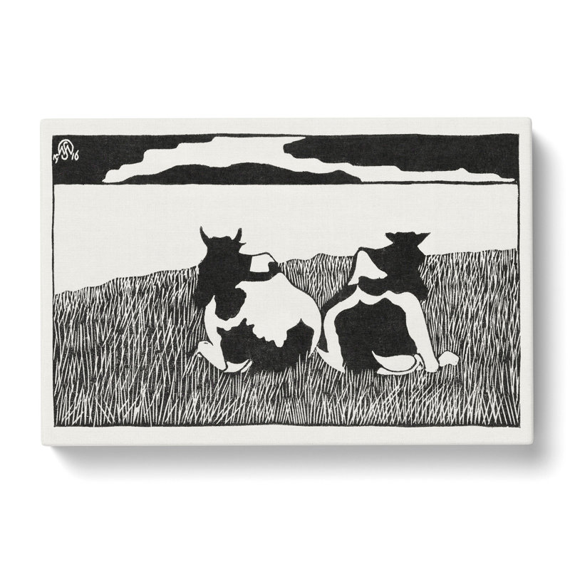 Cows by Samuel De Mesquita - Wrapped Canvas Painting, 35cm H x 50cm W x 3cm D