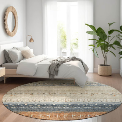 Machine Washable Indoor/Outdoor Cicel ACN1147 Brown Rug