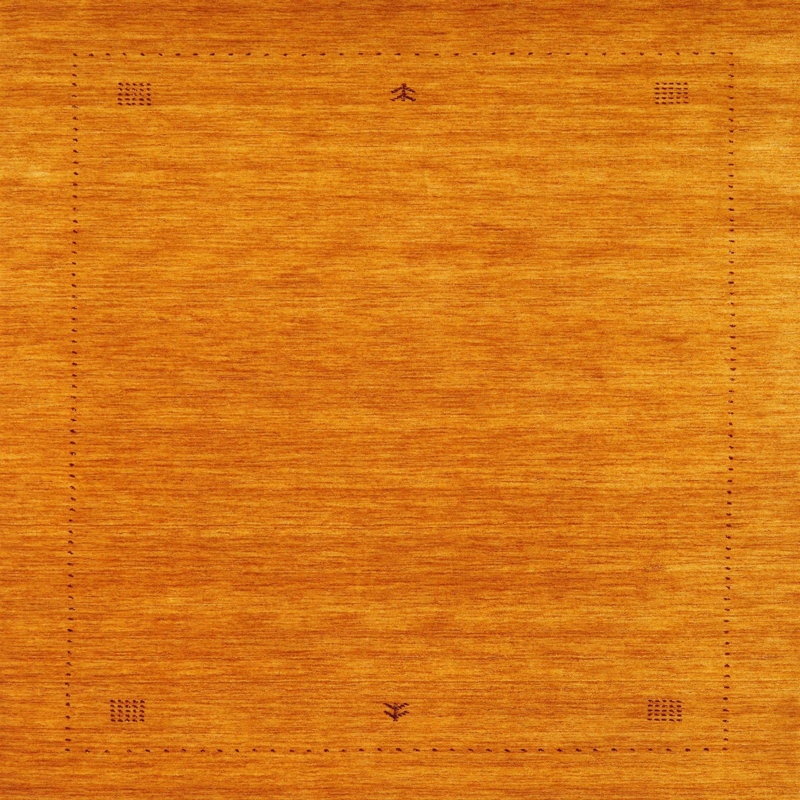 Tapis abstrait orange / brun, Carré 6 pi