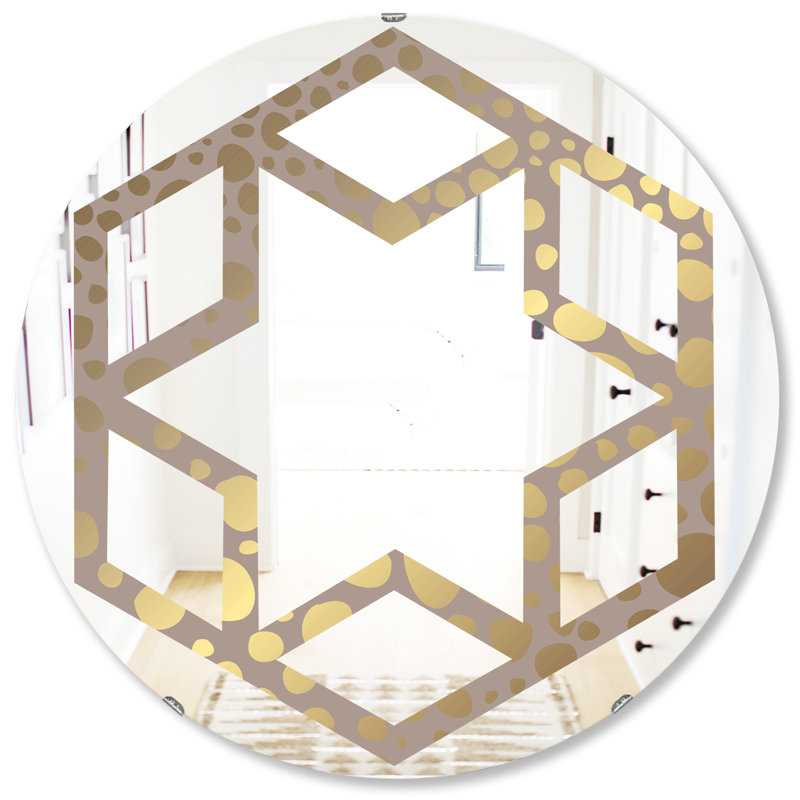 Miroir mural Hexagon Star Marble Design III, H 31,5 po x l po