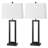 Rogina 28.5" Black Metal Table Lamp Set with USB Type-C Ports and Built-in Outlet-113301795-113301794