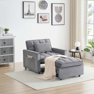 Fauteuil convertible 3-en-1 avec dossier réglable et conception peu encombrante