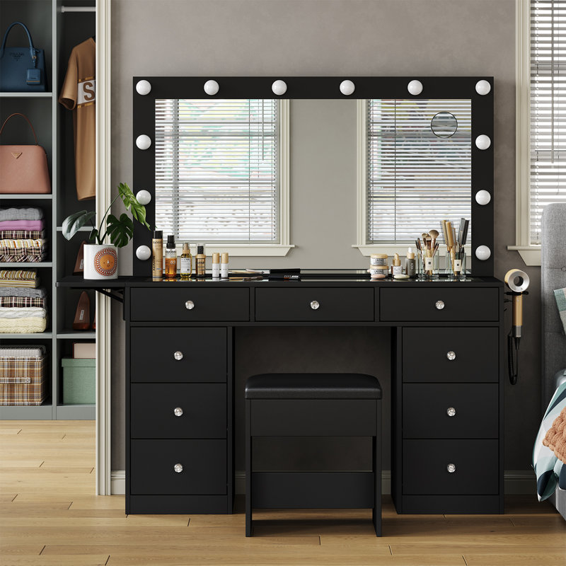 Tashionna Dressing Table, Black