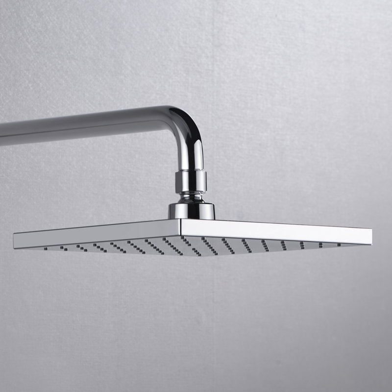 Lotto Collection Shower Trim Only: 8" Square Shower Head, Single Handle Set & Rough-in Valve Included - Chrome Polished