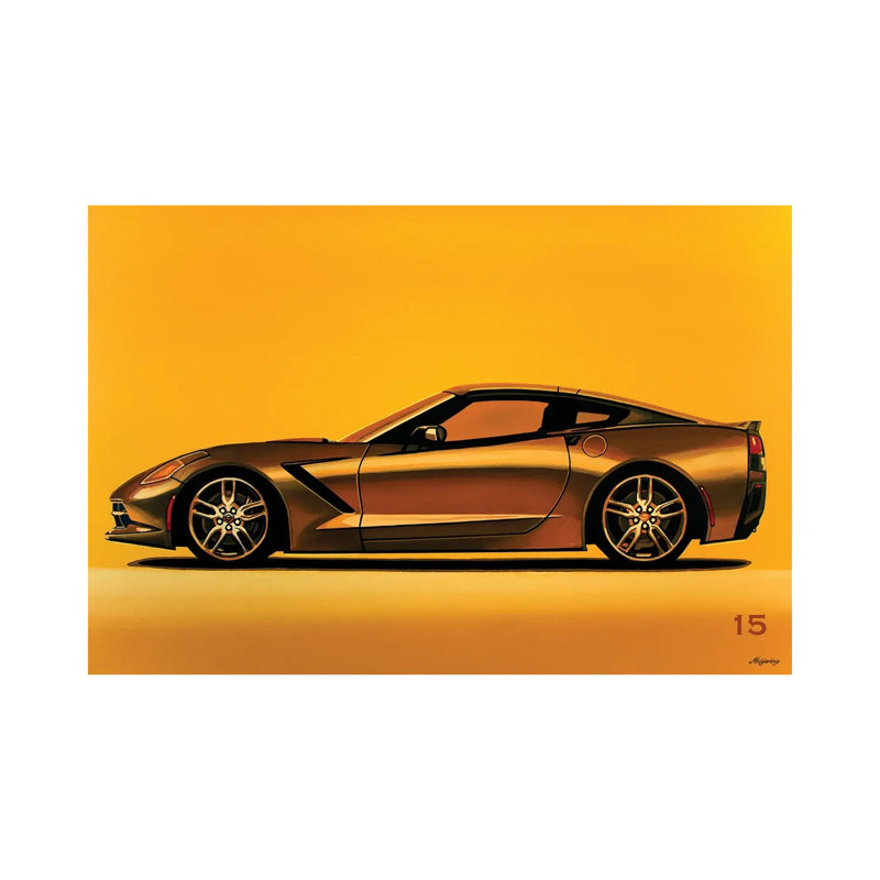 Chevrolet Corvette Stingray 2013 1 Piece Wrapped Canvas Wall Art, 20.32 cm H x 30.48 cm W