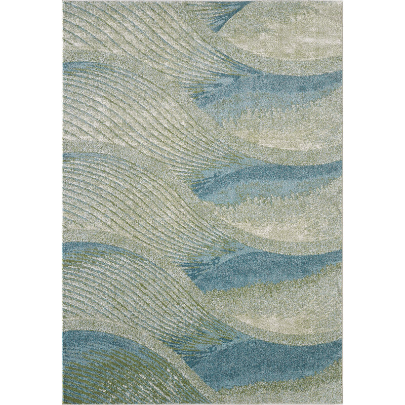 Kohrs Abstract Indoor Rug, Rectangle 10'2" x 13'2", Ocean