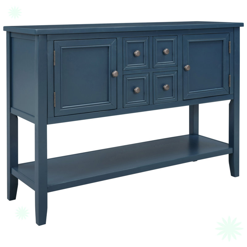 Eagarville Sideboard,entryway table,Console Table,sideboards and buffets,buffet table with Bottom Shelf, Navy