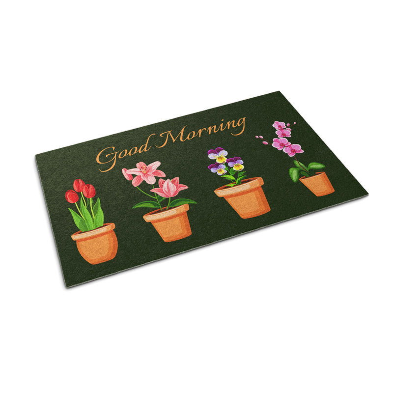 Non-Slip Floral Outdoor Doormat