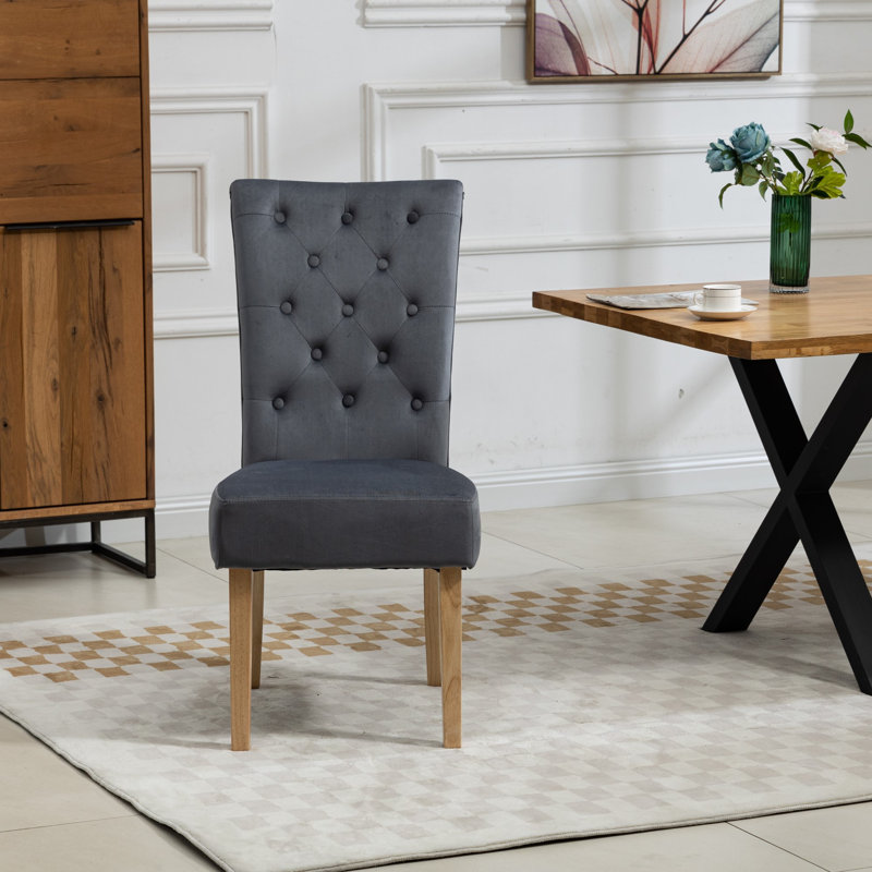 Lassen Upholstered Dining Chair, Dark Grey