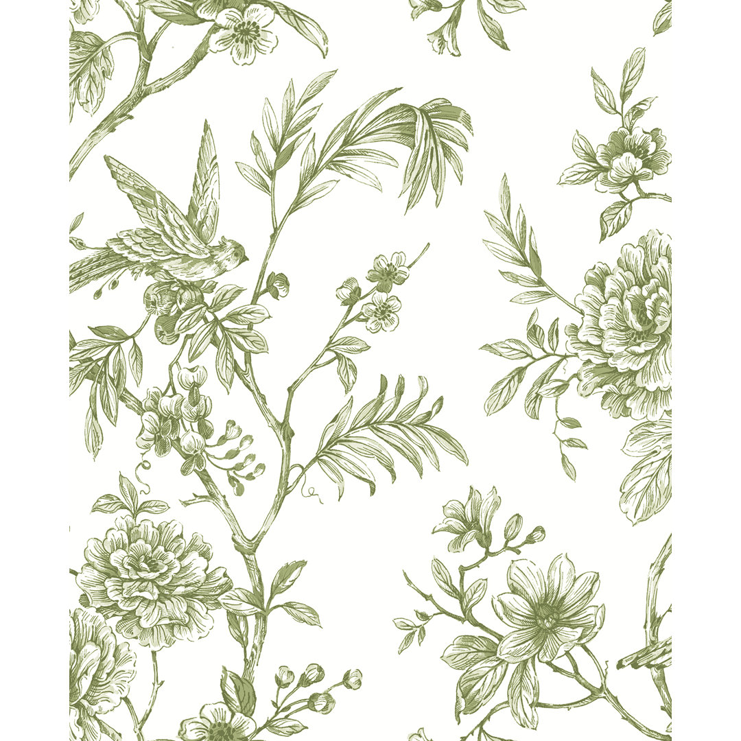Melvin Floral Trail 33' L x 20.5" W Smooth Wallpaper Roll Birch Lane™ 