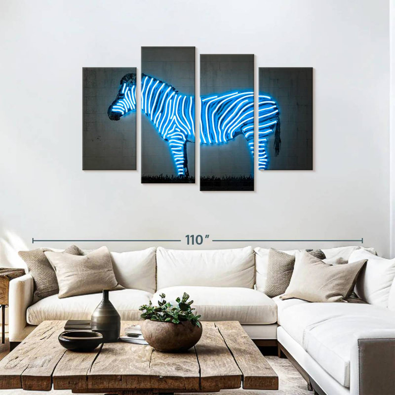 Brampt Glowing Zebra, 48" H x 75" W
