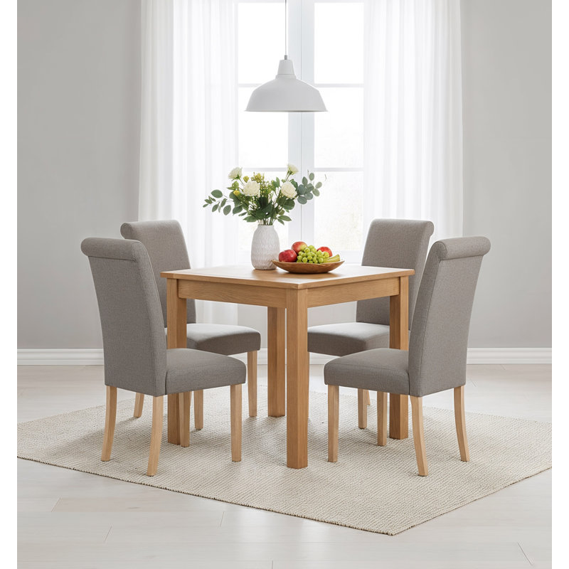 4 -Person Oak Solid Wood Dining Set