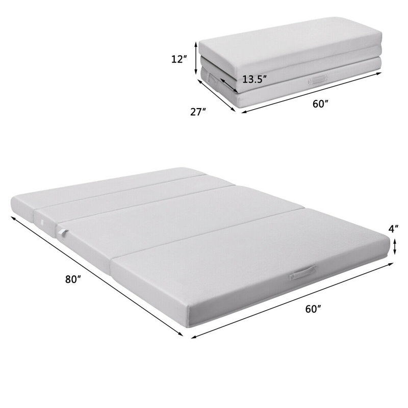 Matelas de futon en mousse à mémoire de forme 4 po Aaru, Grand