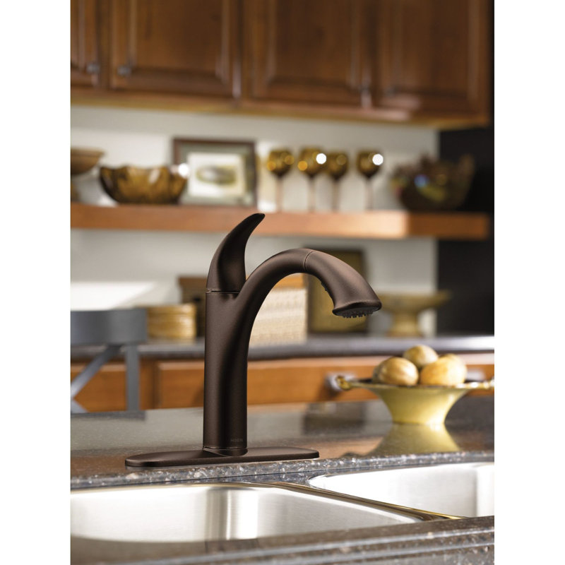 Robinet de cuisine à poignée simple avec Duralock Camerist, Bronze frotté à l'huile