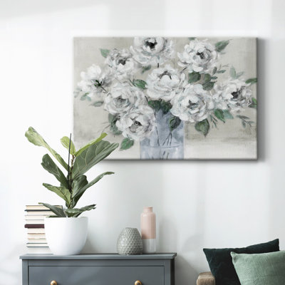 Tender White Roses-Gallery Wrapped Canvas
