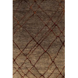 Seville Hand Knotted Area Rug in Gray/Red/Ivory