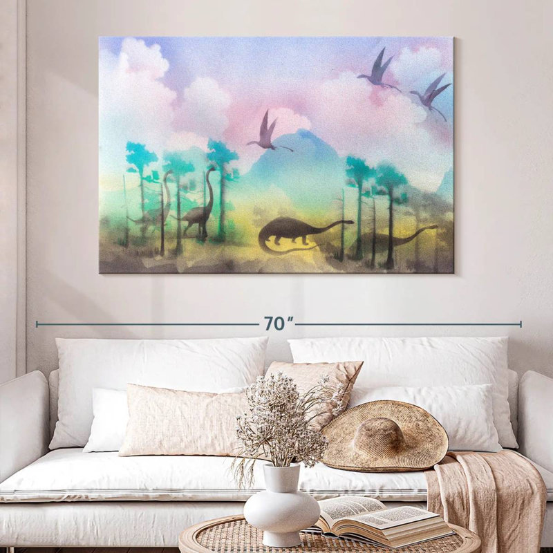 Ashelle Jurassic Forest Dinosaurs, 34" H x 51" W