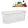 71" Streamline Soaking Freestanding Tub and Tray With Internal Drain