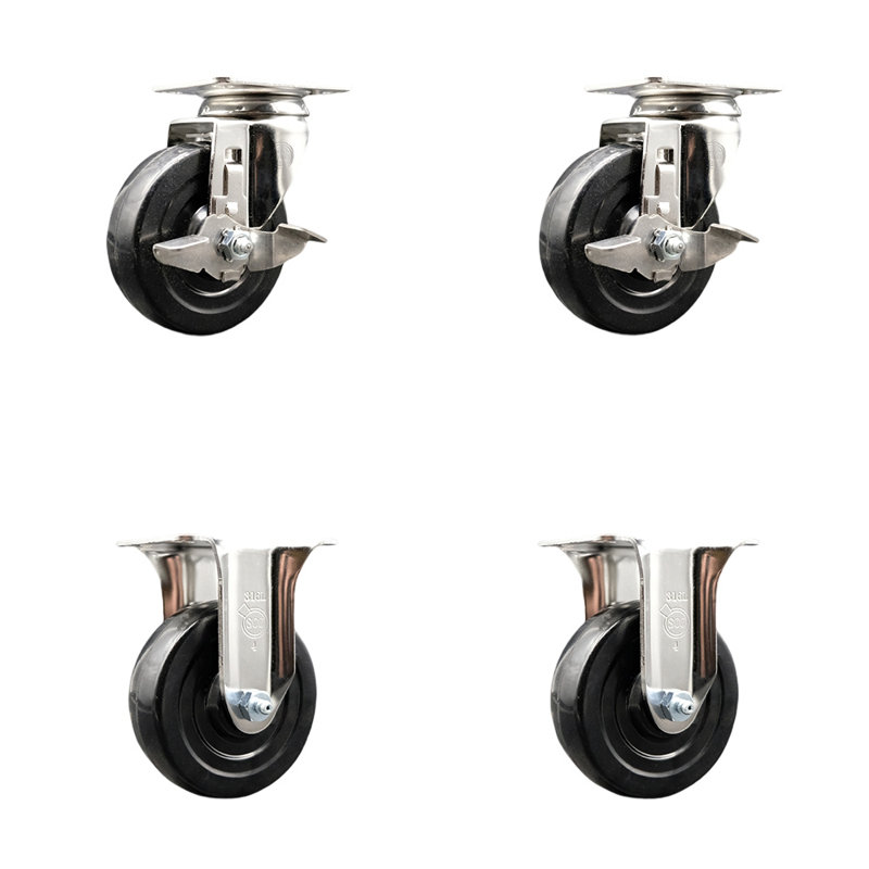 4 Piece Hard Rubber Caster Set