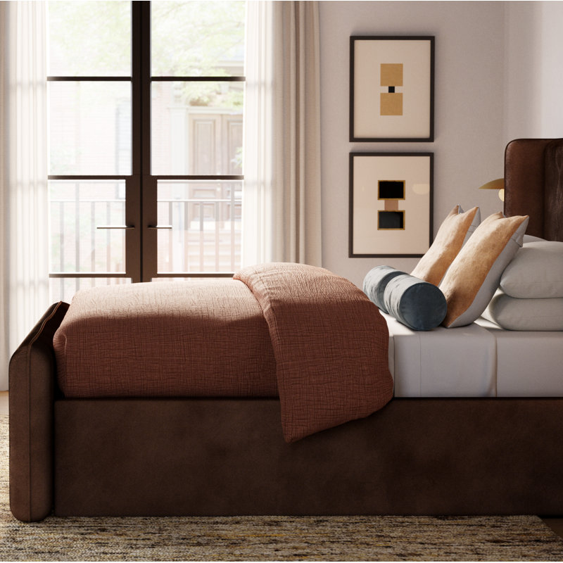 Falan Cotton Duvet Cover Set, King Duvet Cover, Cinnamon