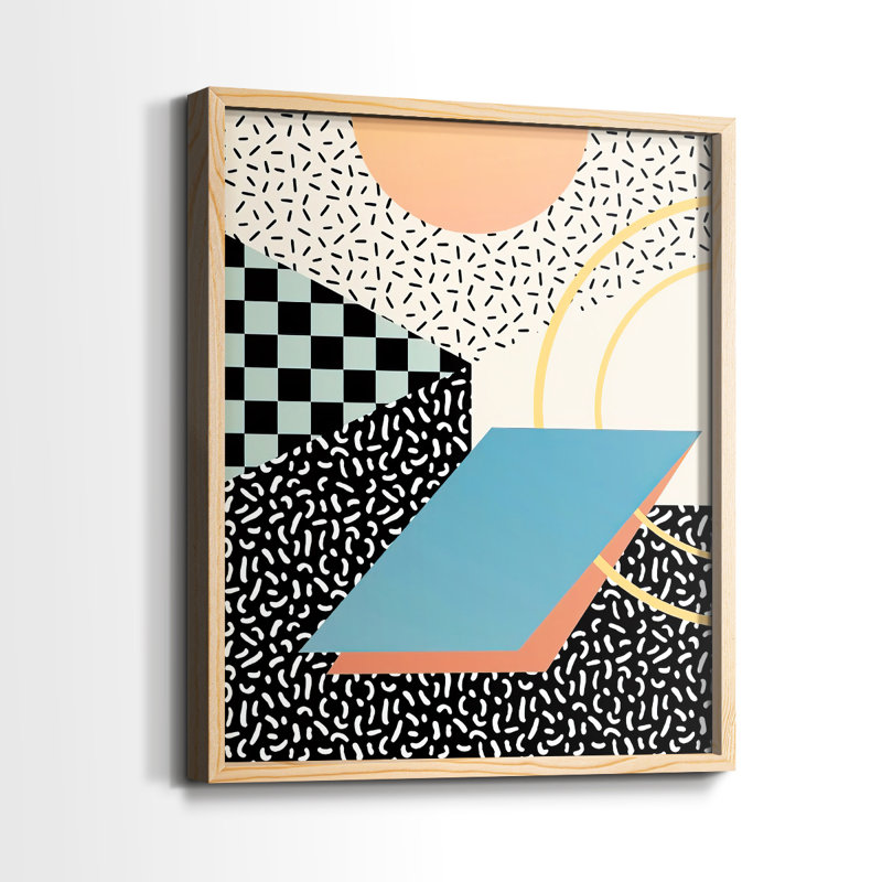 «Modern Memphis II», reproduction encadrée - bois massif, H 21 po x l 17 po