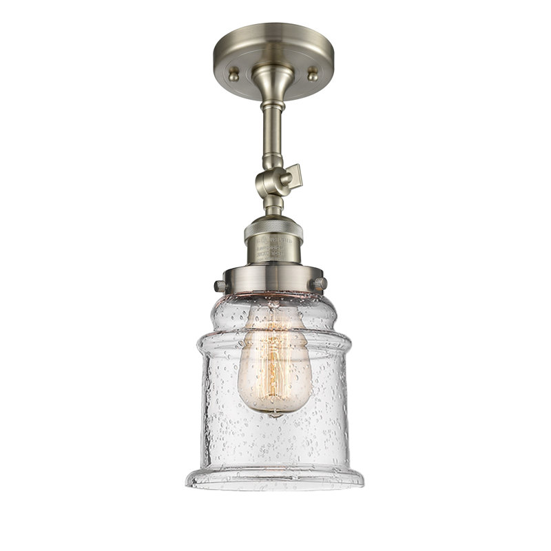 Plafonnier semi-encastré cylindrique simple 6 po Alexandira, Grainé, Nickel satiné brossé, Ampoule DEL 6 watts Vinage