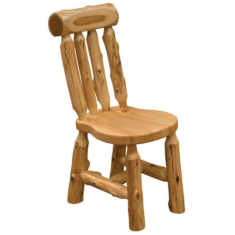 Chaise d'appoint en bois massif H 18 po Fireside Lodge, Natural