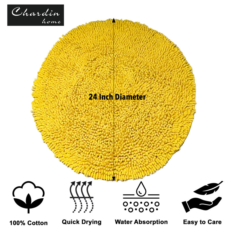 Virginio Non-Slip Bath Rug, Yellow