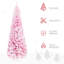 Arbre de Noël artificiel enneigé 5 pi de hauteur avec pin en forme de pin et branches réalistes, rose