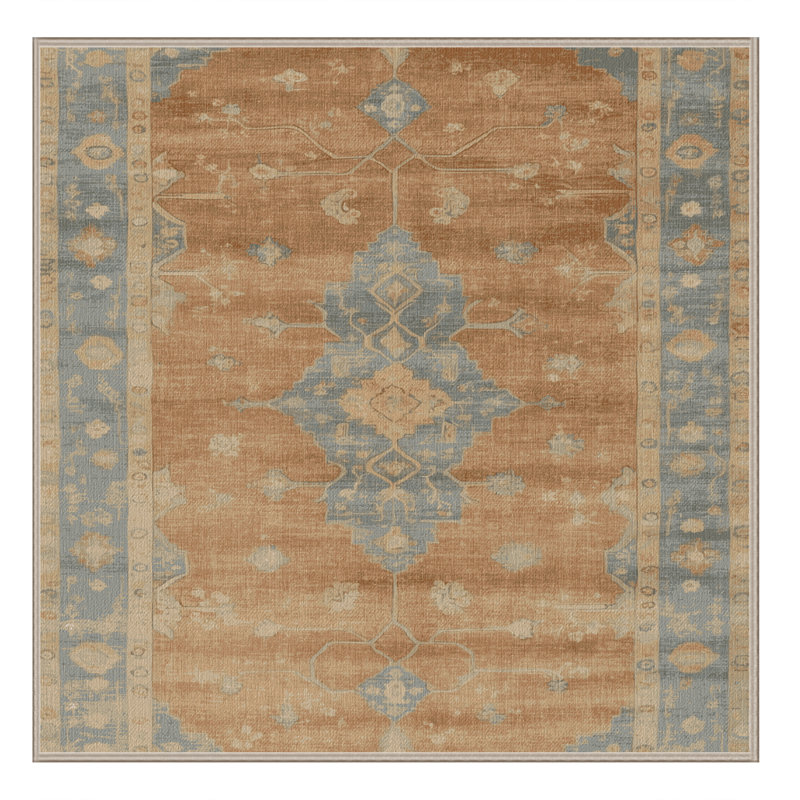 Tapis brun lavable à la machine, Carré 7 pi