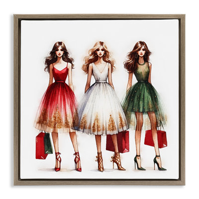 Art mural sur toile Trendy Christmas Girls par Amanda Greenwood