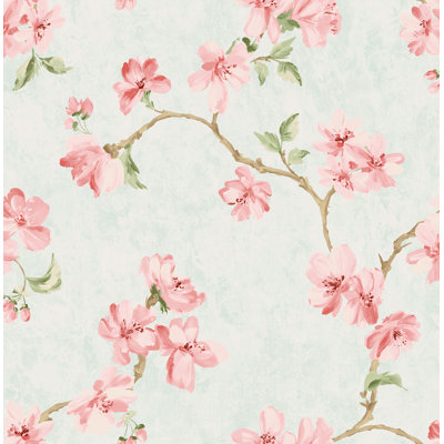  Designs Alabaster & Lavender Bromsgrove Floral Branch Unpasted Wallpaper