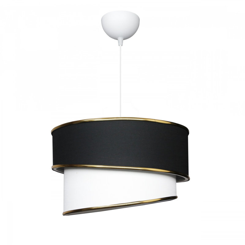 Stylish Black Chandelier with Fabric Cap Exterior, 11.8 in Diameter x 7.9 in Height | 27.6 in Total Height | E27 Socket, Max 40W | Modern Lighting Fixture for Living Room, Dining Room & Entryway, Elegant Design