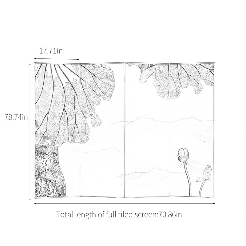 Drew, 78.74" H x 70.86" W x 1.37" D