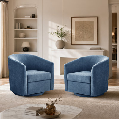 Caysey Upholstered Swivel Accent Chair (Set Of 2)