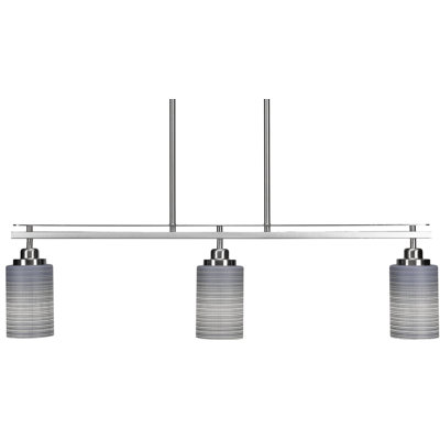 Agnon 3 Light Island Light Shown With 4" Glass